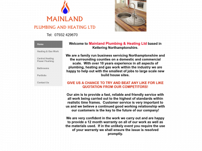 mainlandplumbingandheating.co.uk snapshot
