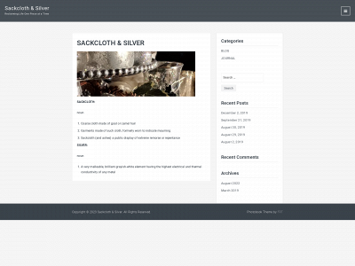 sackclothandsilver.com snapshot