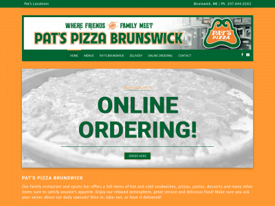 patspizzabrunswick.com snapshot