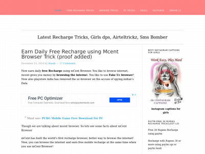 www.onlinerechargetricks.com snapshot