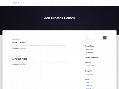 joncreatesgames.com snapshot
