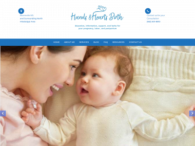 handsnheartsbirth.com snapshot
