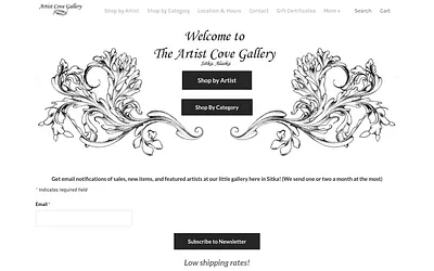 www.artistcovegallery.com snapshot
