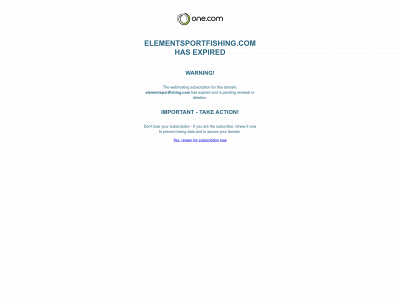 elementsportfishing.com snapshot