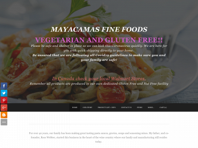 www.mayacamasfinefoods.com snapshot