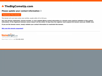 thebigcomeup.com snapshot