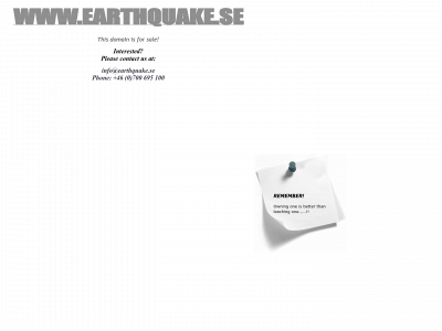 earthquake.se snapshot