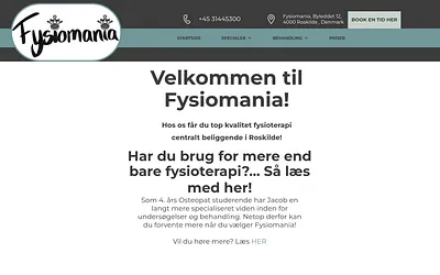 fysiomania.dk snapshot