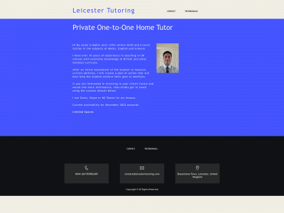 leicestertutoring.com snapshot