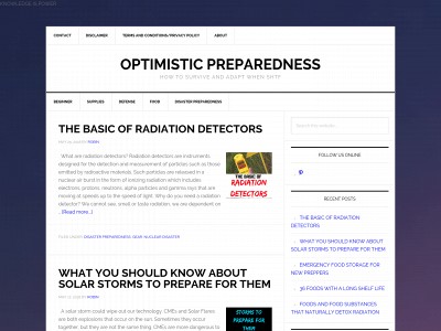optimisticpreparedness.com snapshot