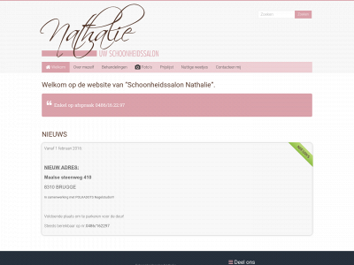 schoonheidssalonnathalie.be snapshot