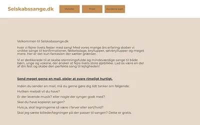 selskabssange.dk snapshot