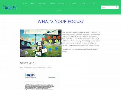 www.focusracine.org snapshot