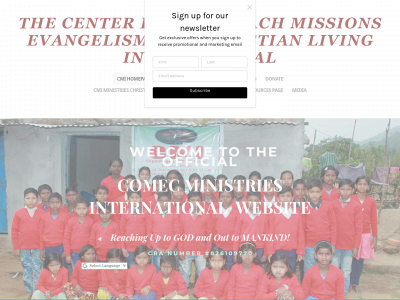 www.comecministriesinternational.com snapshot