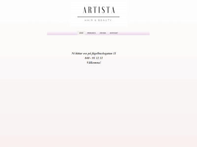artistahairandbeauty.se snapshot