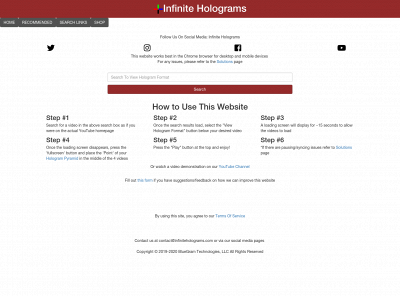infiniteholograms.com snapshot