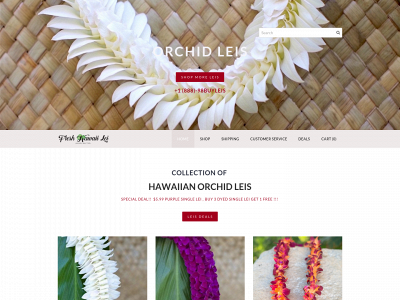 www.freshhawaiilei.com snapshot