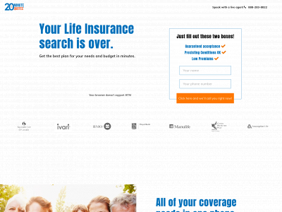 20minutequotes.ca snapshot