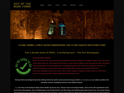 www.cityofthedeadtours.com snapshot