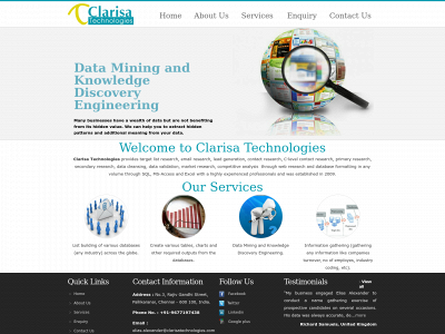 clarisatechnologies.com snapshot