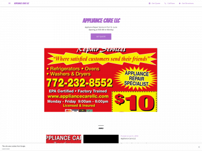 appliancerepairpsl.com snapshot