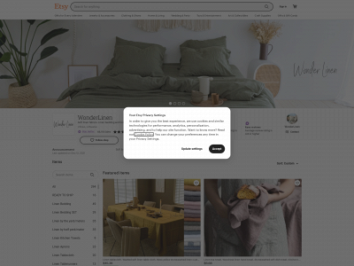 wonderlinen.com snapshot
