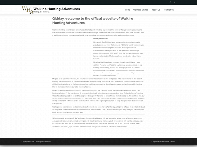 waikinohuntingadventures.com snapshot