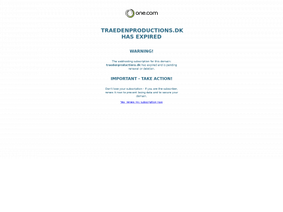 traedenproductions.dk snapshot