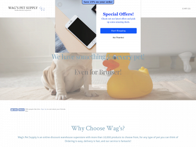 www.wagsonlinepetsuppply.com snapshot