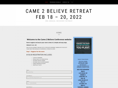 came2believeaa.org snapshot