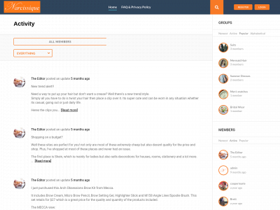 narcissique.co snapshot
