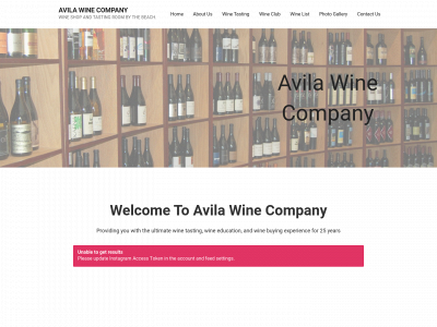 avilawinecompany.com snapshot