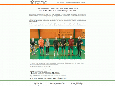 pensionarsbadminton.se snapshot