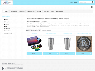 sassycustoms.com snapshot