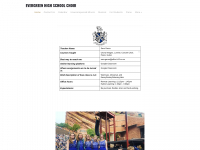 www.evergreenhschoir.com snapshot