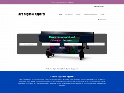 www.ajsignsandapparel.com snapshot