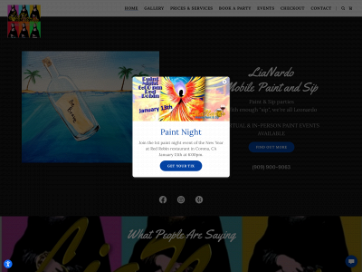 lianardomobilepaintandsip.com snapshot