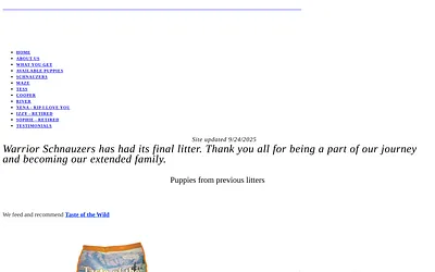 www.warriorschnauzers.com snapshot
