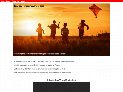 defeat-coronavirus.org snapshot
