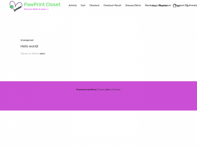 pawprintcloset.com snapshot