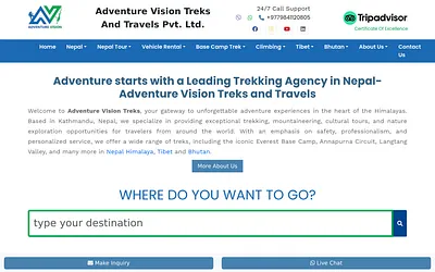 www.adventurevisiontreks.com snapshot