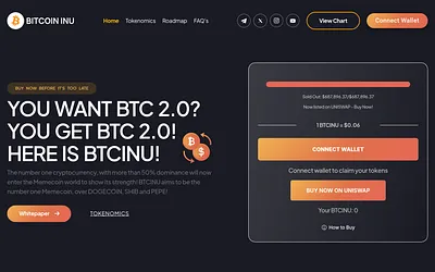 bitcoininu.io snapshot