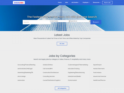 ahsanjobs.com snapshot