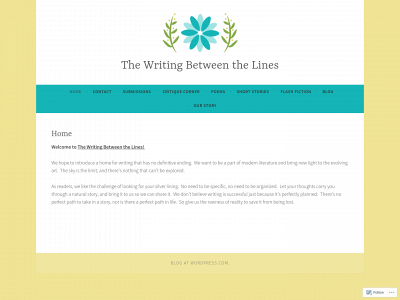 thewritingbetweenthelines.org snapshot