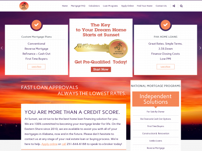 sunsetmortgageal.com snapshot