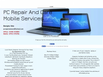 pcrepairandcare.co.uk snapshot