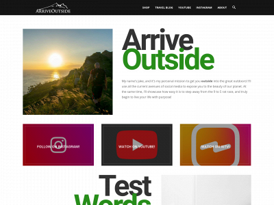 arriveoutside.com snapshot