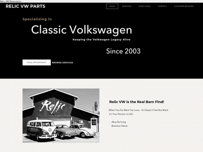 relicvwparts.com snapshot