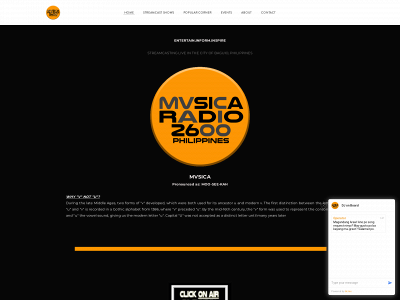 mvsicaradio2600ph.com snapshot
