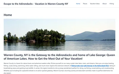 escape2adk.com snapshot